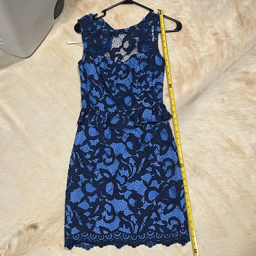 Lilly Pulitzer Navy and Blue Lace Mini Dress